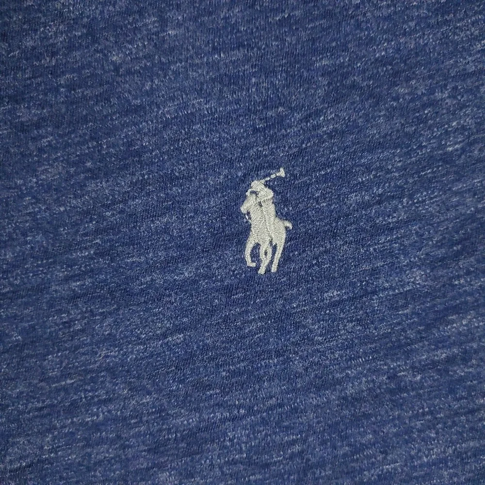 Polo Ralph Lauren Mens V-Neck T Shirt Large Blue Heather Pony Logo Short Sleeve